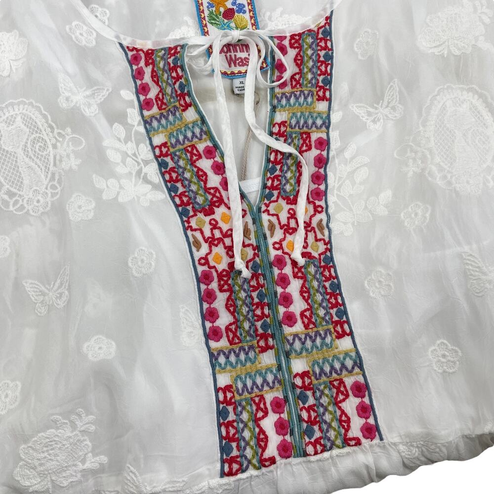 Johnny Was Kit Tunic Dress Lace Embroidery Eyelet White Size XL - Picture 12 of 12